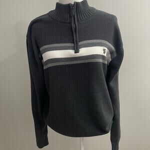 U.S. Polo Assn. Men's Preppy 1/4 Zip Pullover Sweater | Dark Grey Charcoal Sz L